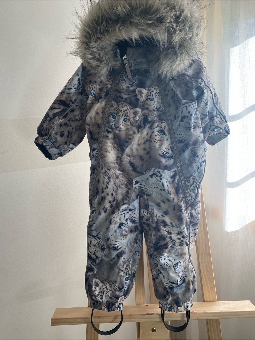 Molo Pyxis Snow Leo Snowsuit Size 80 12M Leopard Winter Suit